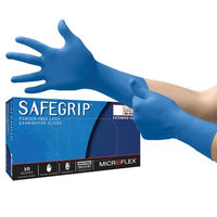 Microflex SafeGrip Blue 14.2 mil Latex Gloves Medium